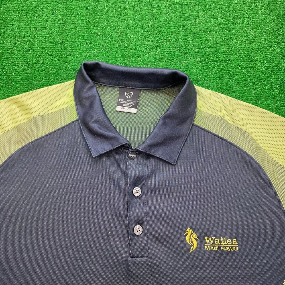 Nike Golf Polo Shirt Mens XL Y2K Wailea Maui Hawaii Golf Club Seahorse Logo‎